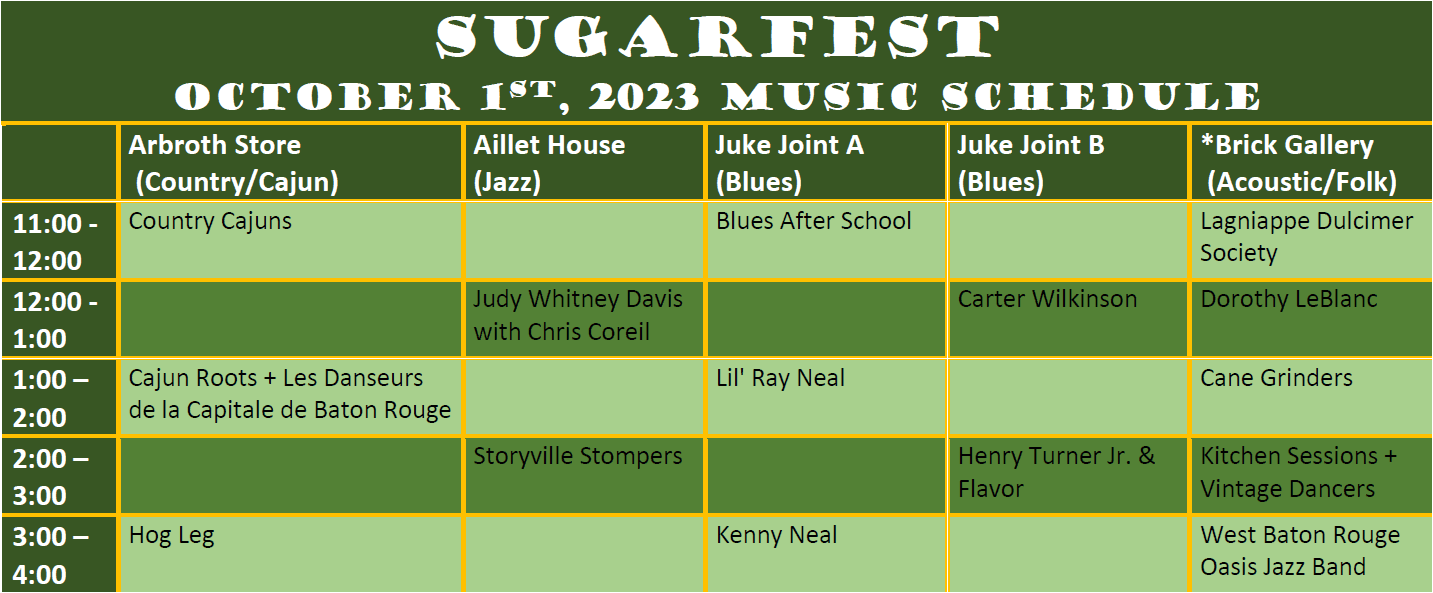 SugarFestMusicSchedule