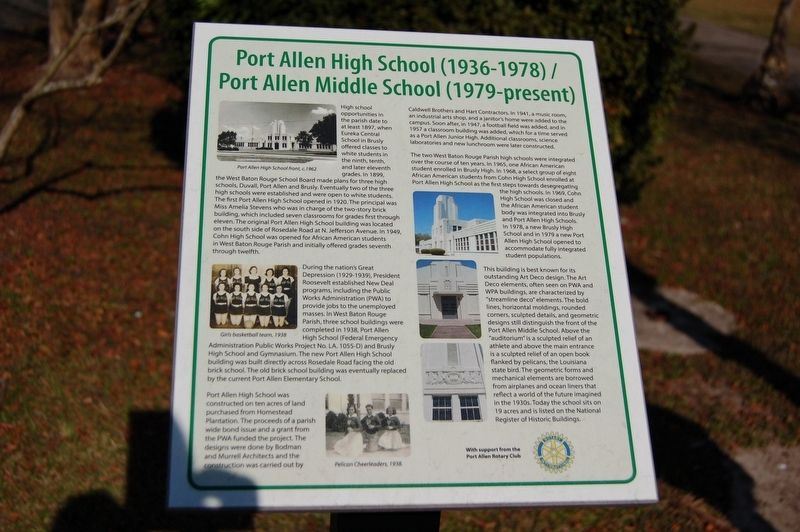 Port Allen Middle and High School Marker